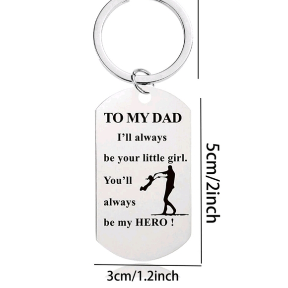 To my dad ill always be your little girl keychain - Picture 2 of 3